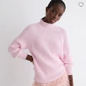 J. Crew Chunky Knit Relaxed Rollneck Sweater - Pink S